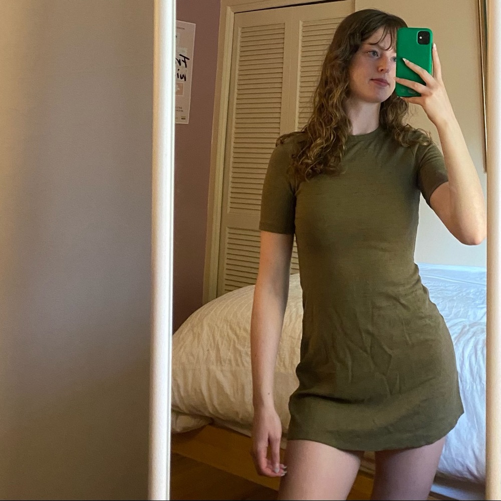 olive green American Apparel mini dress